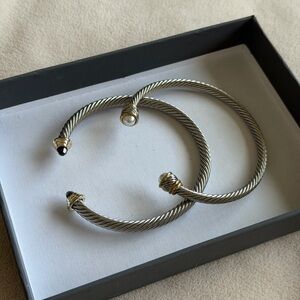 Silver and Gold Twisted Cable Bracelets
